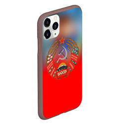 Чехол iPhone 11 Pro матовый Belarus ussr, цвет: 3D-коричневый — фото 2