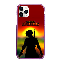 Чехол iPhone 11 Pro матовый Pubg summer war, цвет: 3D-фиолетовый