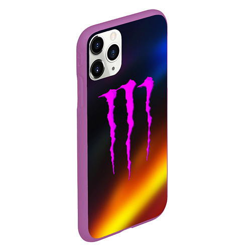 Чехол iPhone 11 Pro матовый Monster energy gradient color / 3D-Фиолетовый – фото 2