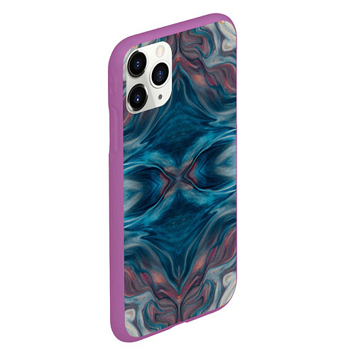 Чехол iPhone 11 Pro матовый Абстрактные краски / 3D-Фиолетовый – фото 2