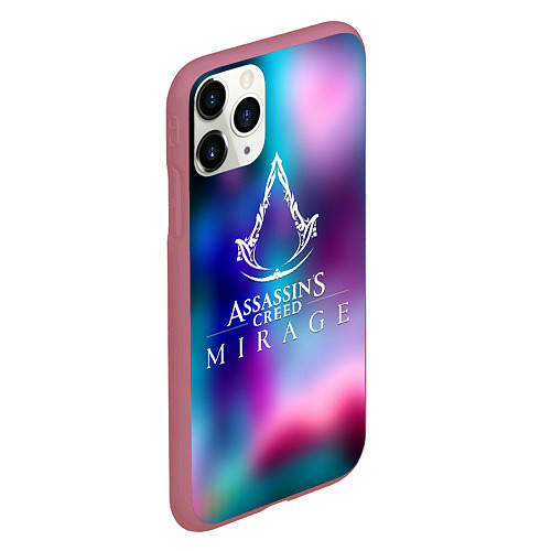 Чехол iPhone 11 Pro матовый Ассасин крид мираж / 3D-Малиновый – фото 2