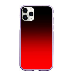 Чехол iPhone 11 Pro матовый Градиент: от черного до ярко-красного, цвет: 3D-светло-сиреневый