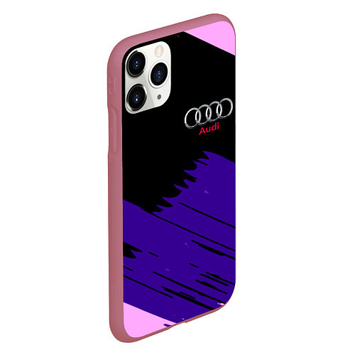 Чехол iPhone 11 Pro матовый Audi stripes / 3D-Малиновый – фото 2