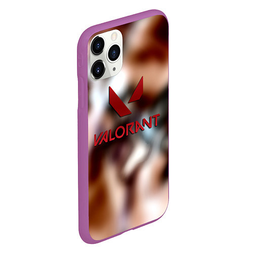 Чехол iPhone 11 Pro матовый Valorant riot games / 3D-Фиолетовый – фото 2