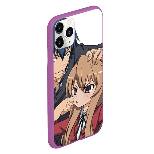 Чехол iPhone 11 Pro матовый Toradora Тайга Рюдзи / 3D-Фиолетовый – фото 2