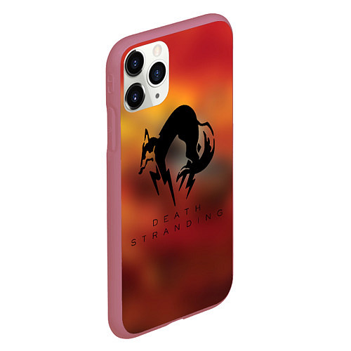 Чехол iPhone 11 Pro матовый Death Stranding Kojima corp / 3D-Малиновый – фото 2