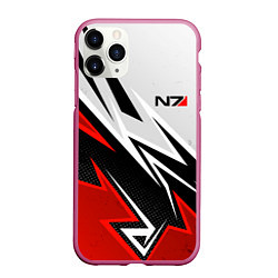 Чехол iPhone 11 Pro матовый N7 mass effect - white and red