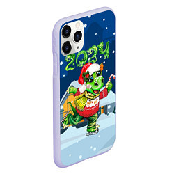 Чехол iPhone 11 Pro матовый Дракон на новый год, цвет: 3D-светло-сиреневый — фото 2
