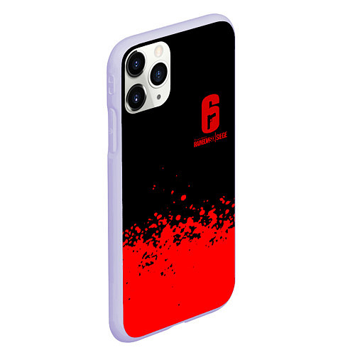 Чехол iPhone 11 Pro матовый Rainbow Six красные краски / 3D-Светло-сиреневый – фото 2