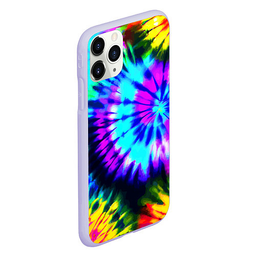 Чехол iPhone 11 Pro матовый Abstraction colorful composition / 3D-Светло-сиреневый – фото 2