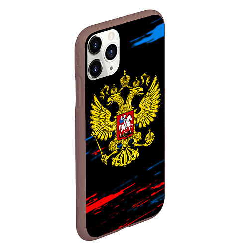 Чехол iPhone 11 Pro матовый Герб РФ краски / 3D-Коричневый – фото 2