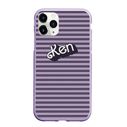 Чехол iPhone 11 Pro матовый Кен - темная полоска, цвет: 3D-светло-сиреневый