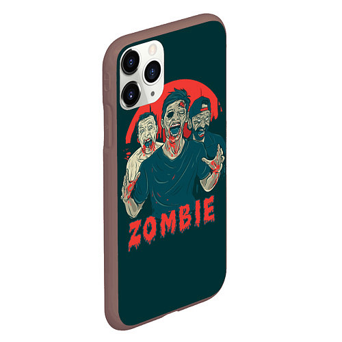 Чехол iPhone 11 Pro матовый Zombie - день мертвеца / 3D-Коричневый – фото 2