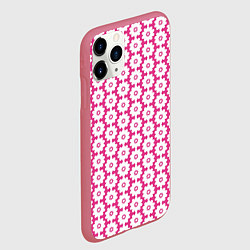 Чехол iPhone 11 Pro матовый Цветочный розовый паттерн, цвет: 3D-малиновый — фото 2
