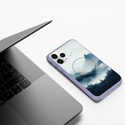 Чехол iPhone 11 Pro матовый Утренние горы, цвет: 3D-светло-сиреневый — фото 2