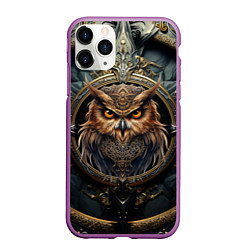 Чехол iPhone 11 Pro матовый Сова в викинг-стиле, цвет: 3D-фиолетовый