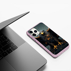 Чехол iPhone 11 Pro матовый Орёл с расправленными крыльями, цвет: 3D-розовый — фото 2