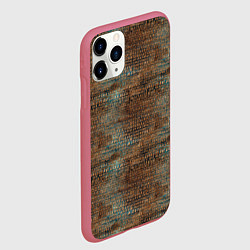 Чехол iPhone 11 Pro матовый Египетские иероглифы паттерн, цвет: 3D-малиновый — фото 2