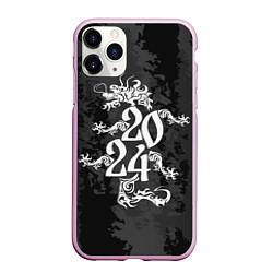 Чехол iPhone 11 Pro матовый Дракон форма 2024, цвет: 3D-розовый