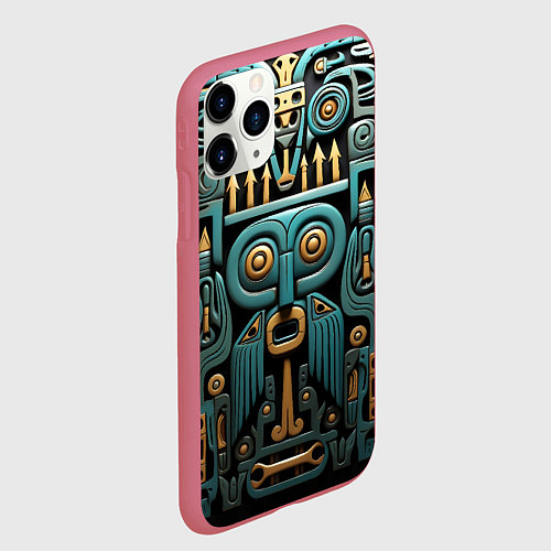Чехол iPhone 11 Pro матовый Рисунок в египетском стиле / 3D-Малиновый – фото 2