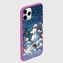Чехол iPhone 11 Pro матовый Снежный бой, цвет: 3D-фиолетовый — фото 2