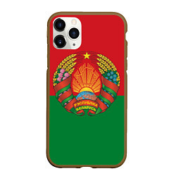 Чехол iPhone 11 Pro матовый Республика Беларусь, цвет: 3D-коричневый