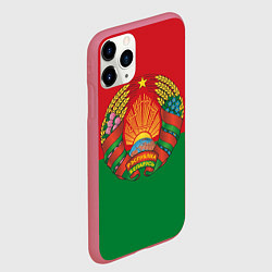 Чехол iPhone 11 Pro матовый Республика Беларусь, цвет: 3D-малиновый — фото 2