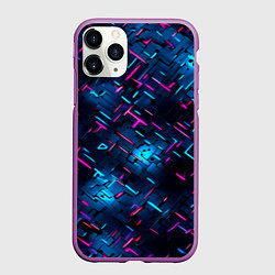 Чехол iPhone 11 Pro матовый Неоновая сталь cyberpunk, цвет: 3D-фиолетовый