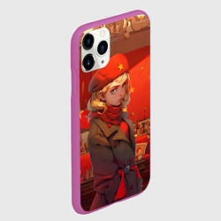 Чехол iPhone 11 Pro матовый Девушка и интерьер СССР, цвет: 3D-фиолетовый — фото 2