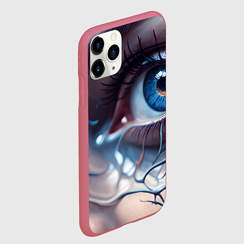 Чехол iPhone 11 Pro матовый Нейро око / 3D-Малиновый – фото 2