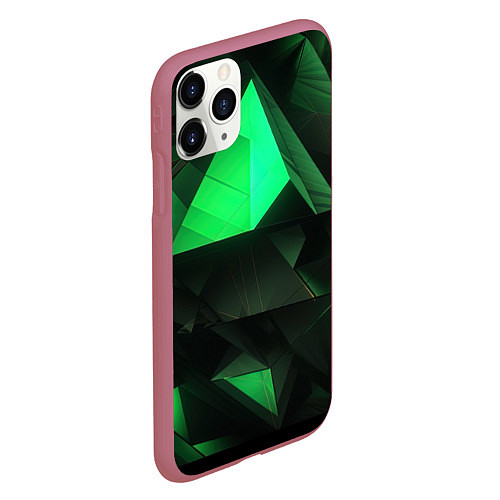 Чехол iPhone 11 Pro матовый Геометрические фигуры / 3D-Малиновый – фото 2