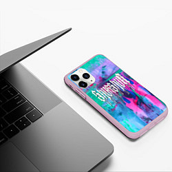 Чехол iPhone 11 Pro матовый Shurshun - tie-dye, цвет: 3D-розовый — фото 2