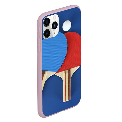 Чехол iPhone 11 Pro матовый Теннисные ракетки / 3D-Розовый – фото 2