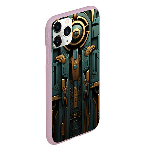 Чехол iPhone 11 Pro матовый Абстрактный узор в египетском стиле / 3D-Розовый – фото 2