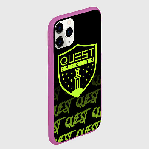 Чехол iPhone 11 Pro матовый Quest esports / 3D-Фиолетовый – фото 2