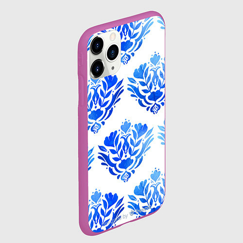 Чехол iPhone 11 Pro матовый Floral pattern - watercolor / 3D-Фиолетовый – фото 2