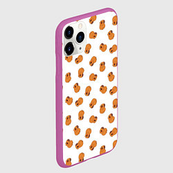 Чехол iPhone 11 Pro матовый Мини капибары, цвет: 3D-фиолетовый — фото 2