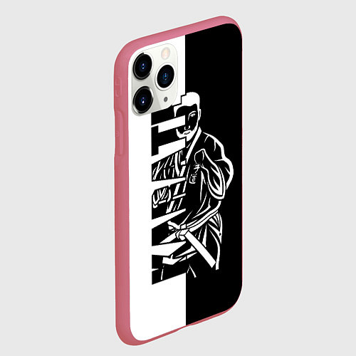 Чехол iPhone 11 Pro матовый Karate / 3D-Малиновый – фото 2
