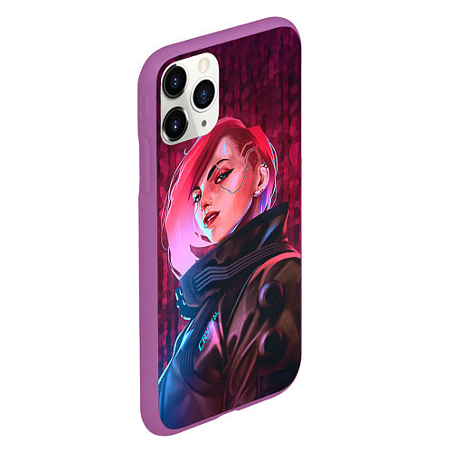 Чехол iPhone 11 Pro матовый Cyberpunk 2077 Phantom Liberty / 3D-Фиолетовый – фото 2