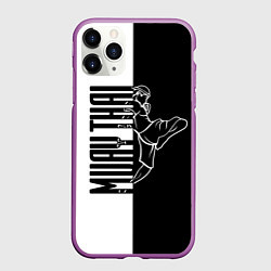 Чехол iPhone 11 Pro матовый Muay-Thai, цвет: 3D-фиолетовый