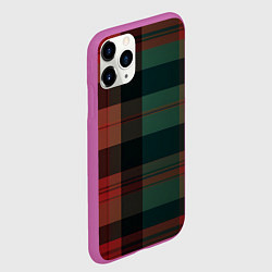 Чехол iPhone 11 Pro матовый Зелёно-красная шотландская клетка, цвет: 3D-фиолетовый — фото 2