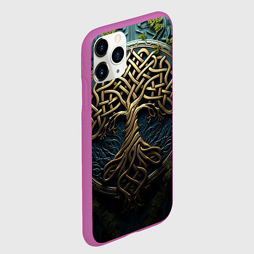 Чехол iPhone 11 Pro матовый Кельты: древо жизни / 3D-Фиолетовый – фото 2