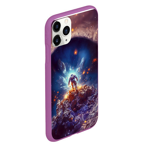 Чехол iPhone 11 Pro матовый Astranaut звездный скиталец / 3D-Фиолетовый – фото 2