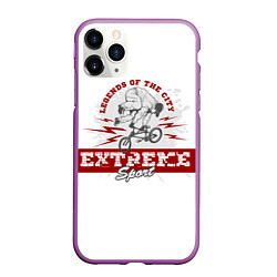 Чехол iPhone 11 Pro матовый Extreme sport, цвет: 3D-фиолетовый