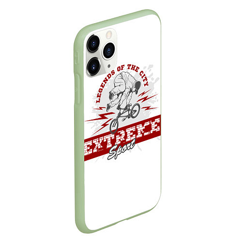 Чехол iPhone 11 Pro матовый Extreme sport / 3D-Салатовый – фото 2