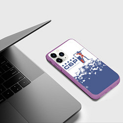 Чехол iPhone 11 Pro матовый СБР - Союз Биатлонистов России, цвет: 3D-фиолетовый — фото 2