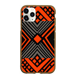 Чехол iPhone 11 Pro матовый Узор в этническом стиле племени масаев, цвет: 3D-коричневый