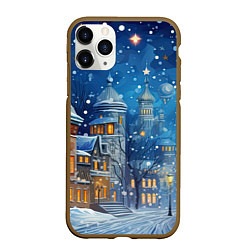Чехол iPhone 11 Pro матовый Новогоднее настроение город