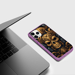Чехол iPhone 11 Pro матовый Арт павшие викинги, цвет: 3D-фиолетовый — фото 2