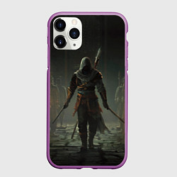 Чехол iPhone 11 Pro матовый Герой assassins creed jade, цвет: 3D-фиолетовый